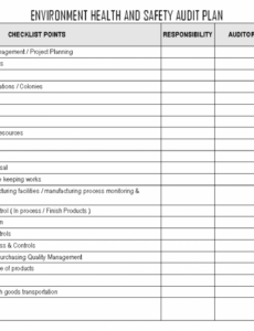 Editable Environmental Health And Safety Plan Template Docs