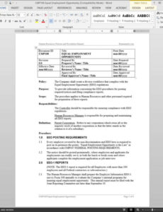 Printable Equal Employment Opportunity Plan Template Docs