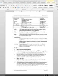 Printable Equal Employment Opportunity Plan Template Docs