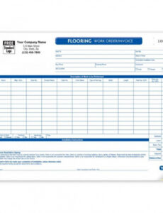 Editable Flooring Work Order Template Excel