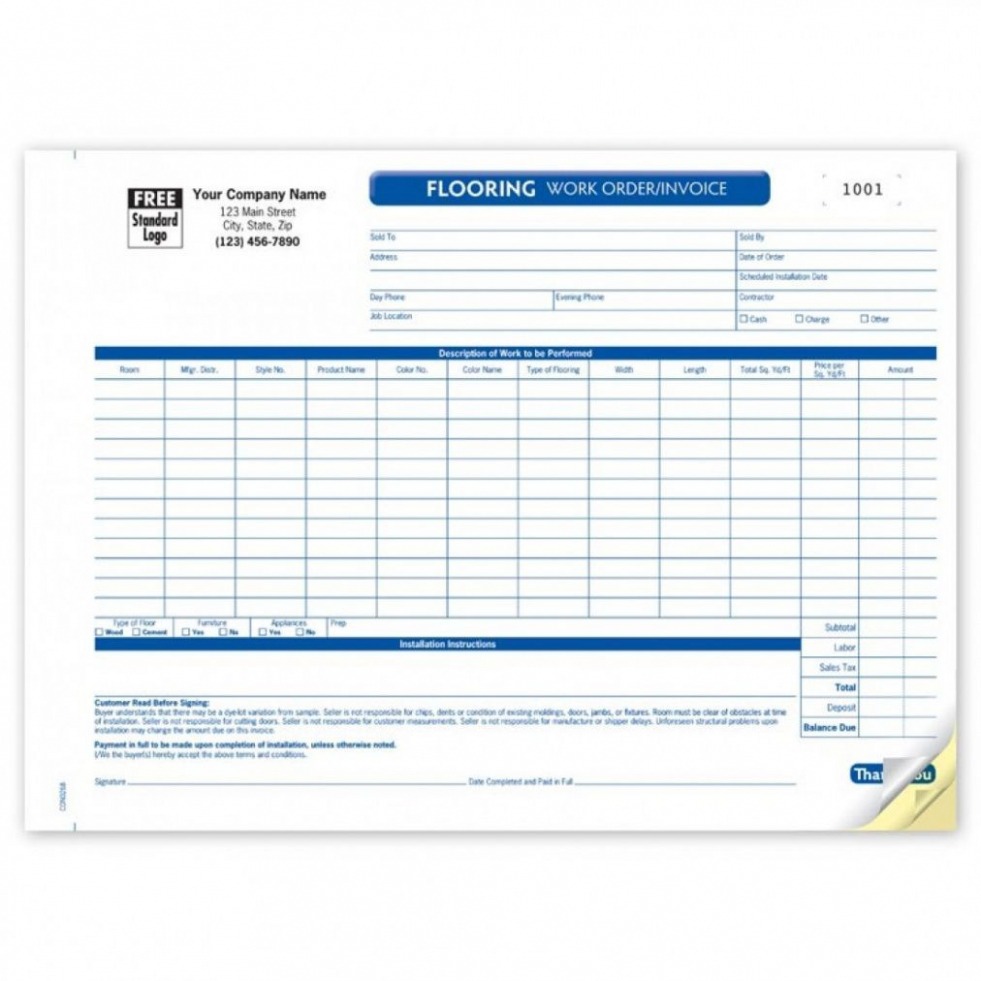 Editable Flooring Work Order Template Docs Editable Flooring Work Order Template Docs