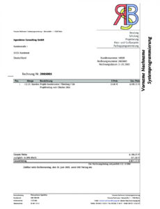 Printable German Invoice Template PPT