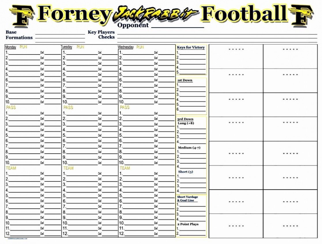 Printable High School Football Practice Schedule Template Word