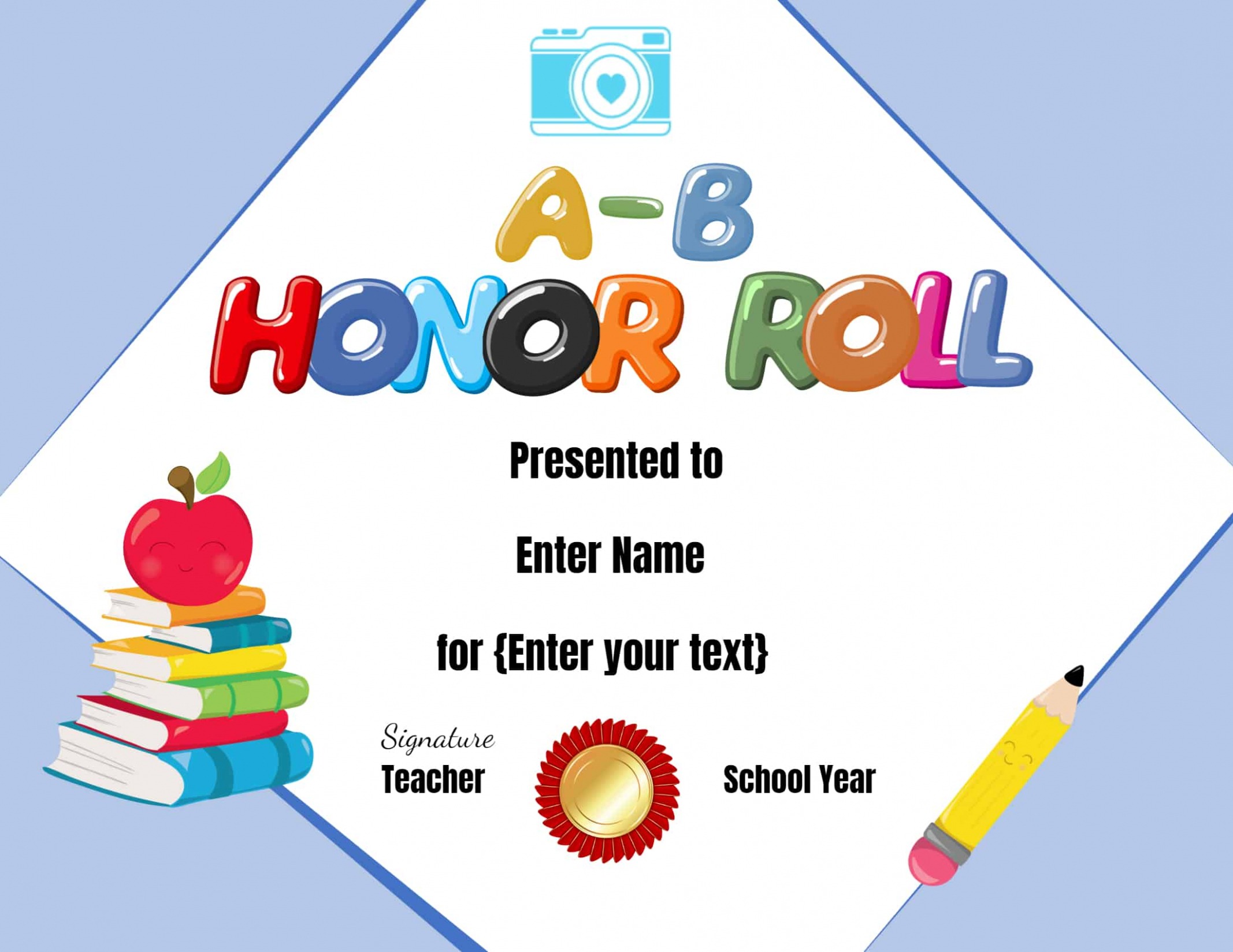 Printable High School Honor Roll Certificate Template Word