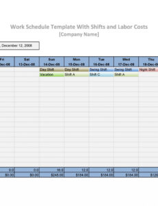 Free Labor Schedule Template Excel