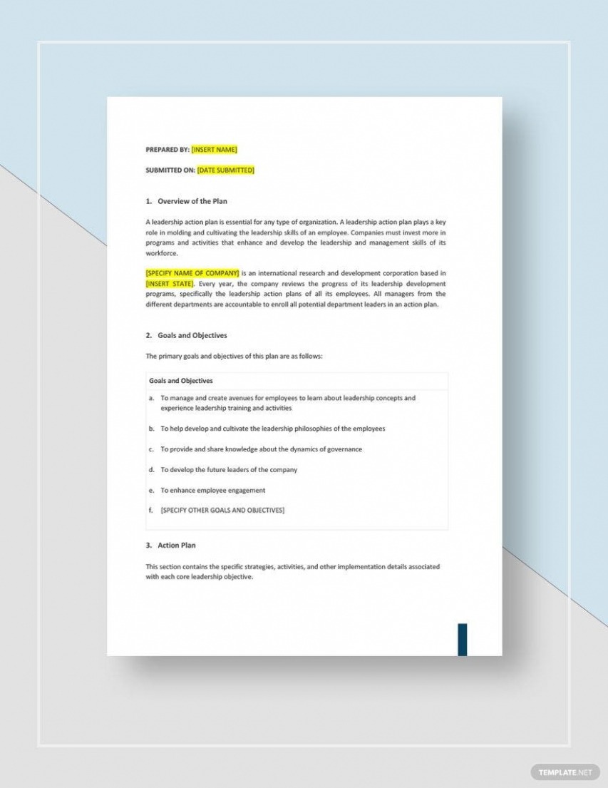  Leadership Action Plan Template Docs