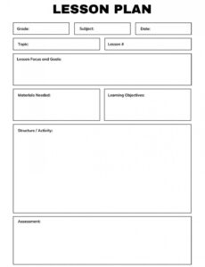 Free Lesson Plan Template For High School Docs