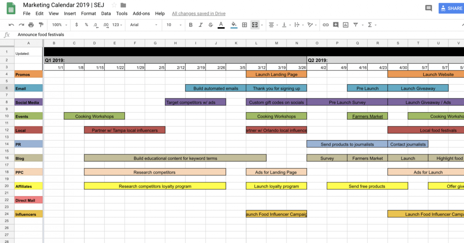  Marketing Plan Schedule Template Doc