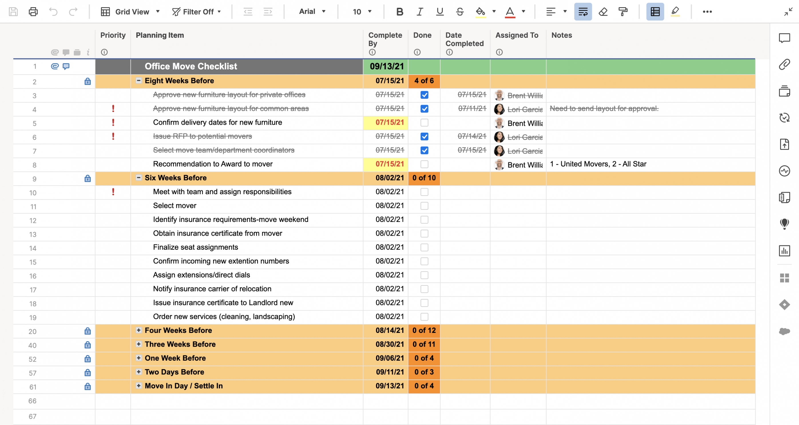 Editable Moving Plan Template PPT