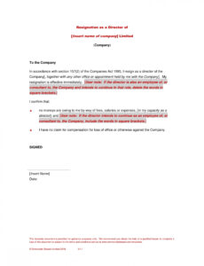 Printable Nonprofit Executive Director Resignation Letter PDF