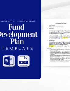Editable Nonprofit Fund Development Plan Template CSV