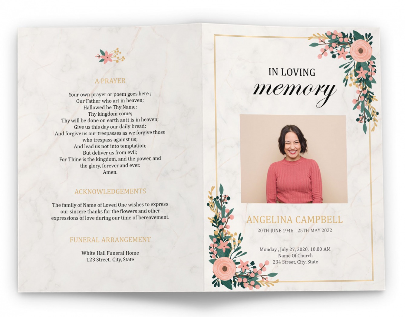 Printable Order Of Funeral Service Template Excel Printable Order Of Funeral Service Template Excel