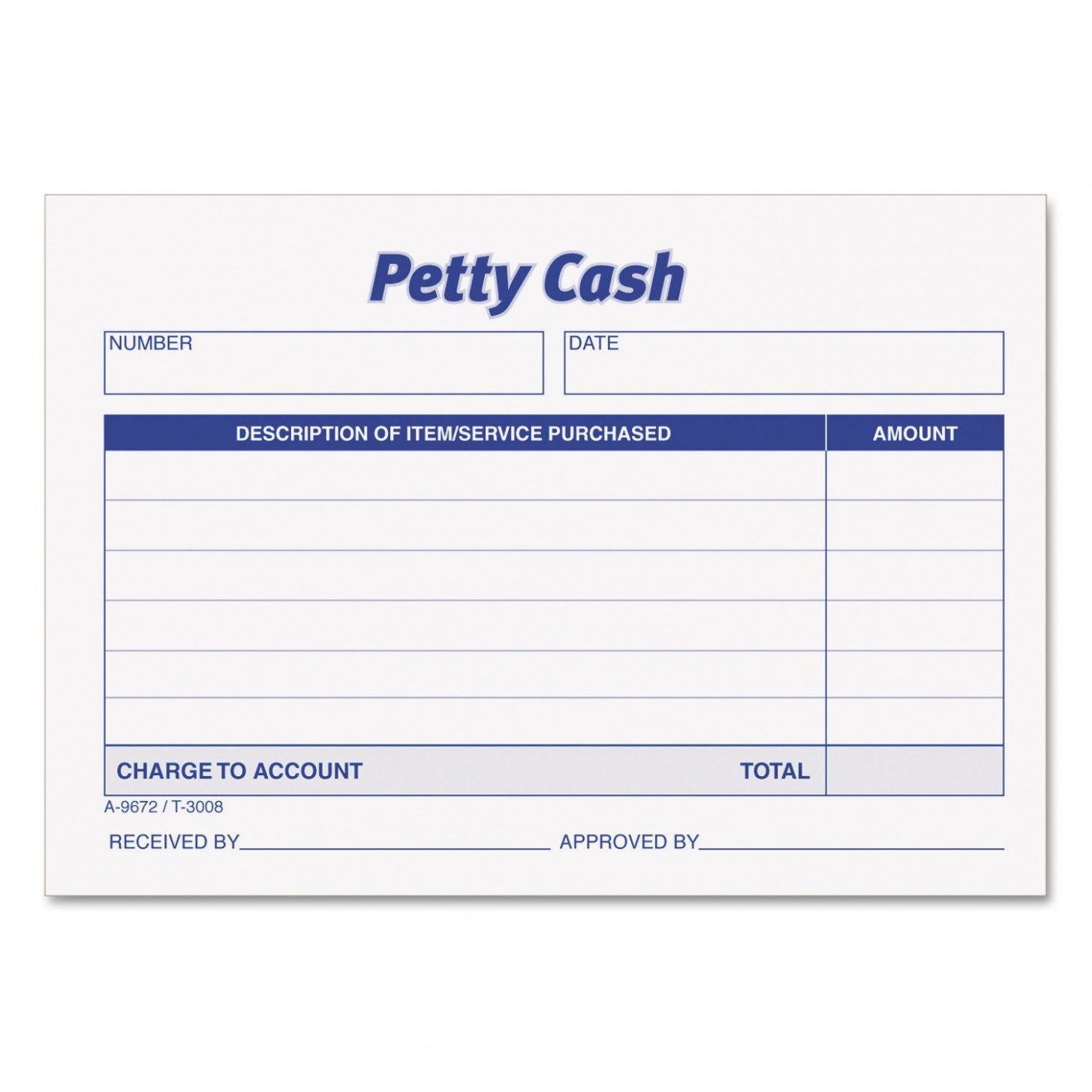 Printable Petty Cash Invoice Template Docs