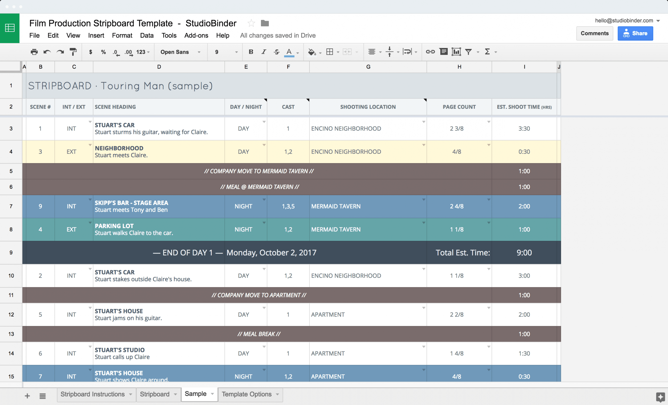 Printable Po Shoot Schedule Template Sample