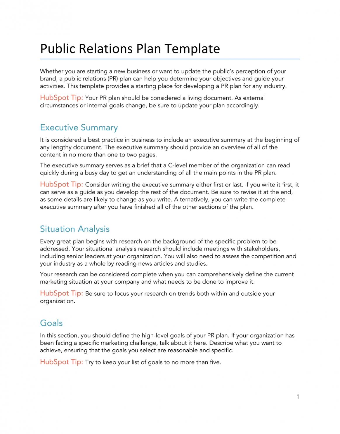 Editable Public Relations Campaign Plan Template PDF