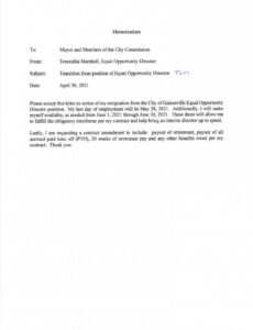 Resignation Letter Requesting Severance Pay PDF
