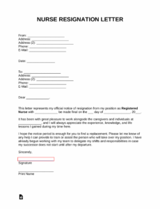 Resignation Letter Template Nurse Practitioner Docs