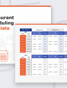 Printable Restaurant Kitchen Schedule Template Word