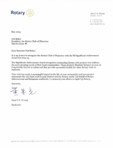 Rotary Club Resignation Letter Excel