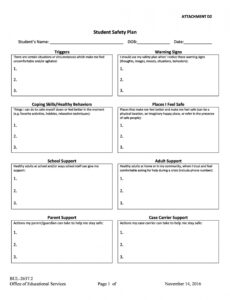 Editable Safety Plan Template For Parents Excel