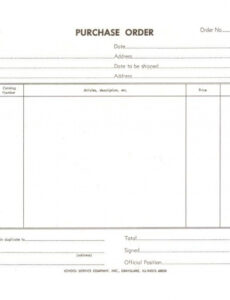 Editable School Purchase Order Template CSV