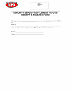 Sample Security Deposit Refund Invoice Template