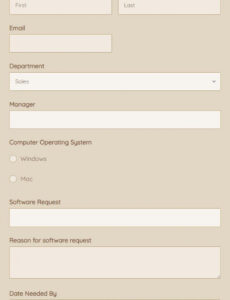 Printable Software Order Form Template Word