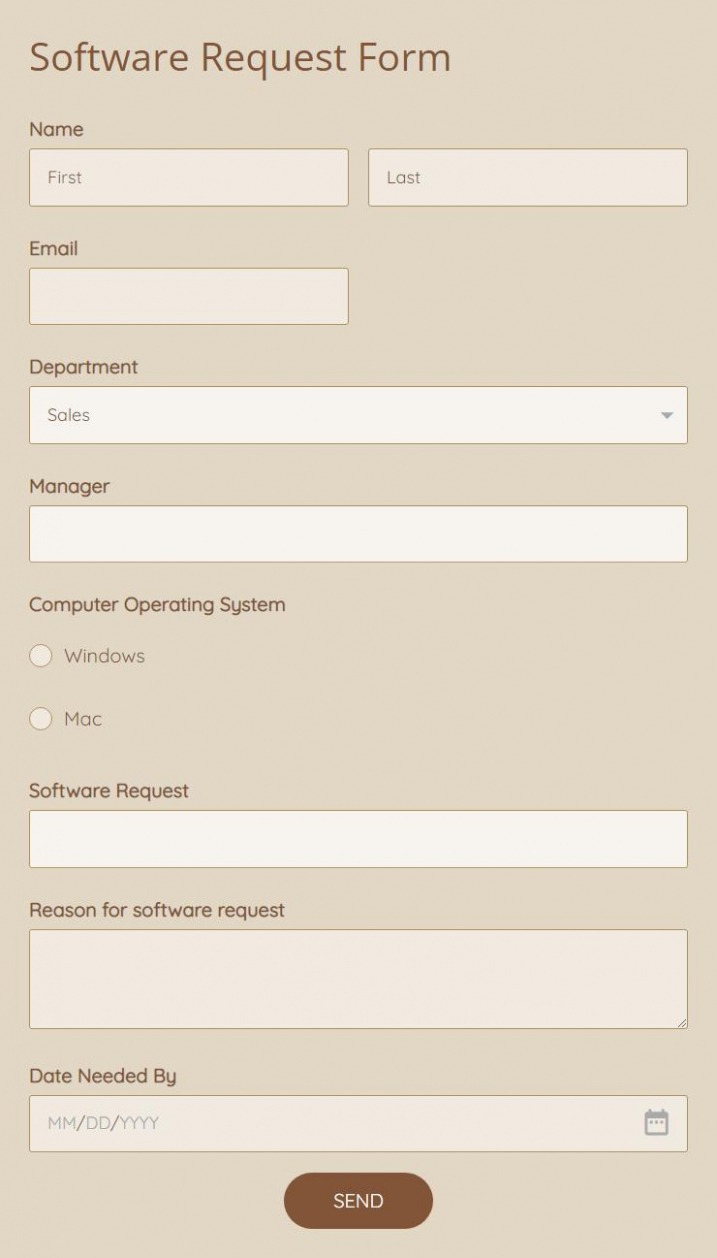 Editable Software Order Form Template Doc