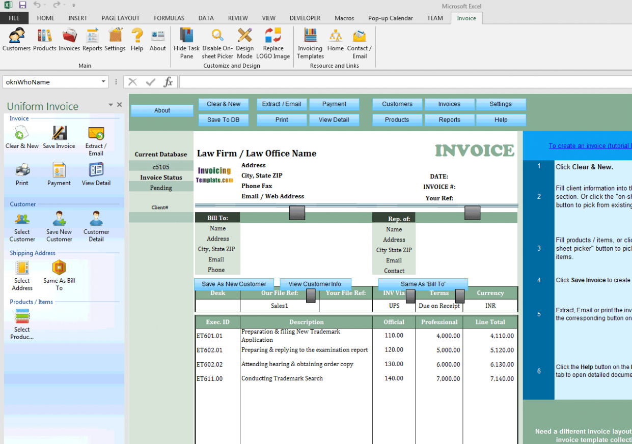 Editable Solicitors Invoice Template Sample