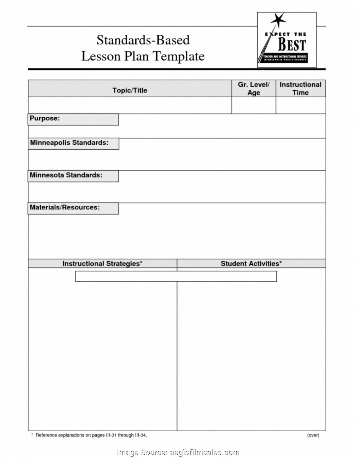 Free Standards Based Lesson Plan Template Word