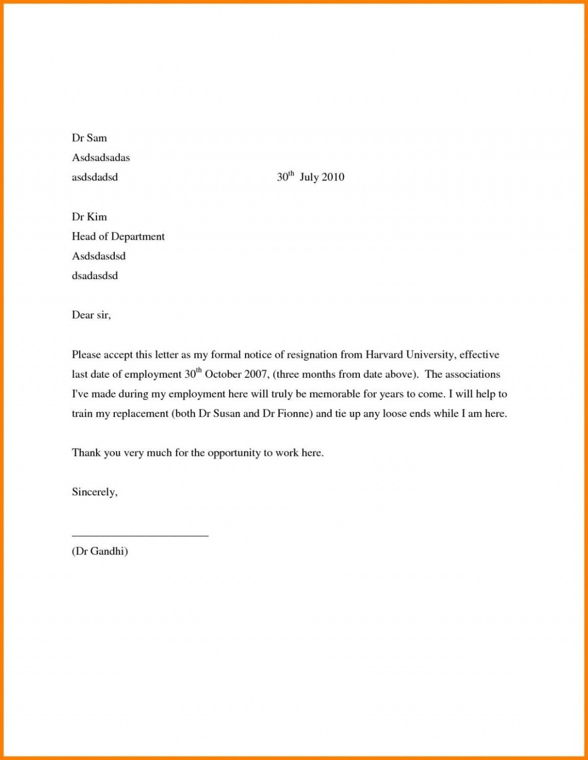  Straightforward Resignation Letter Excel