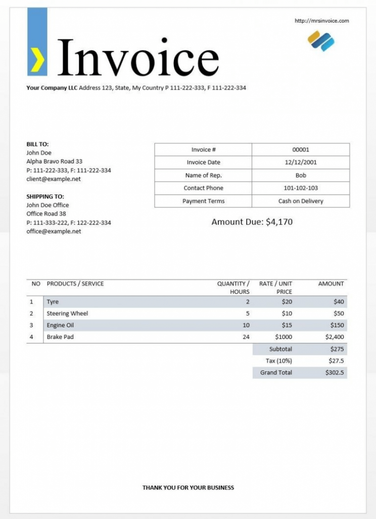 Printable Supplier Invoice Template Sample Printable Supplier Invoice Template Sample