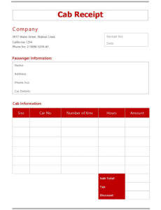 Editable Taxi Service Invoice Template PPT