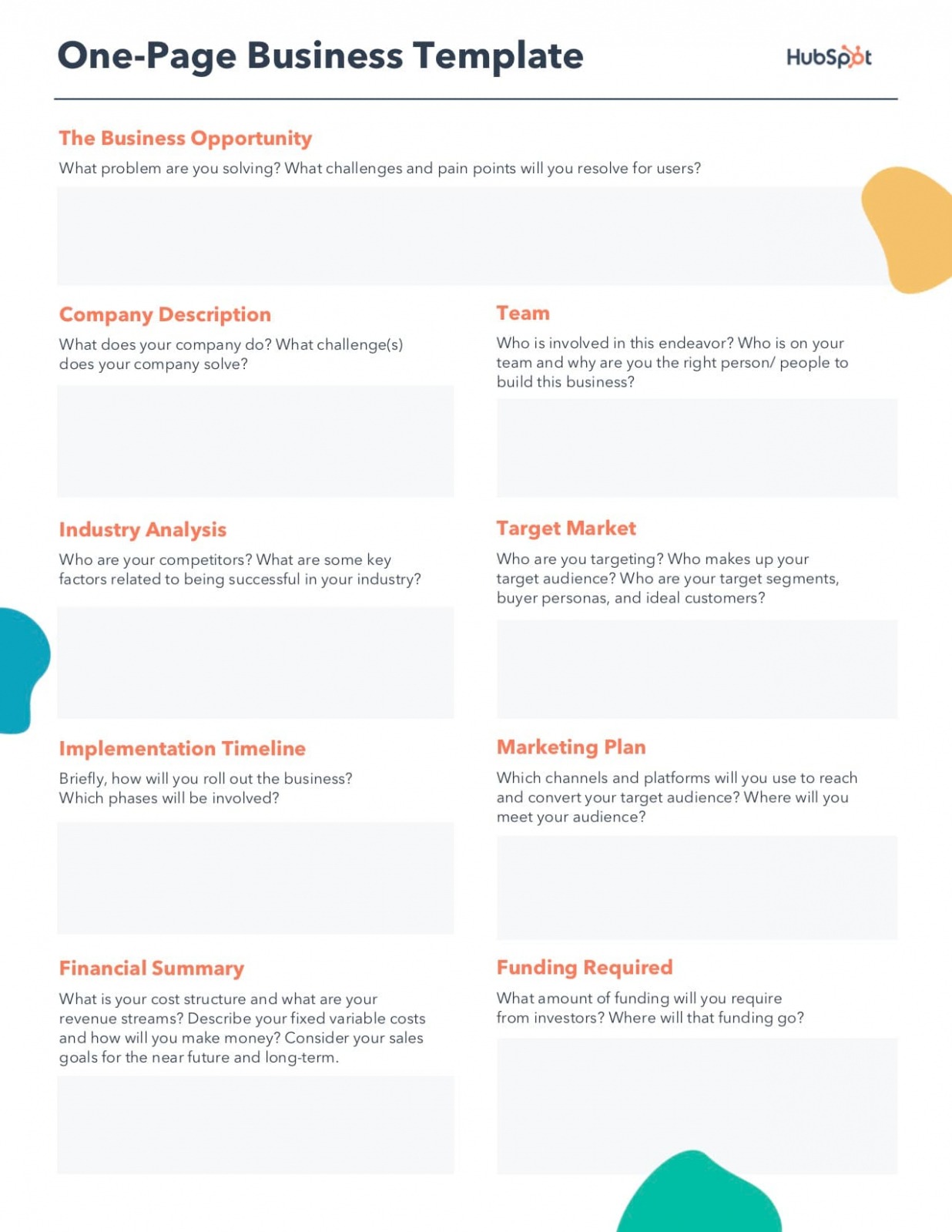  Template For Writing A Business Plan Word
