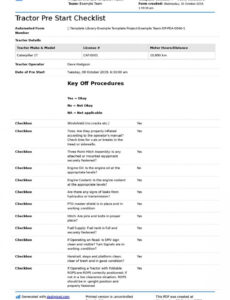 Free Tractor Maintenance Schedule Template PDF