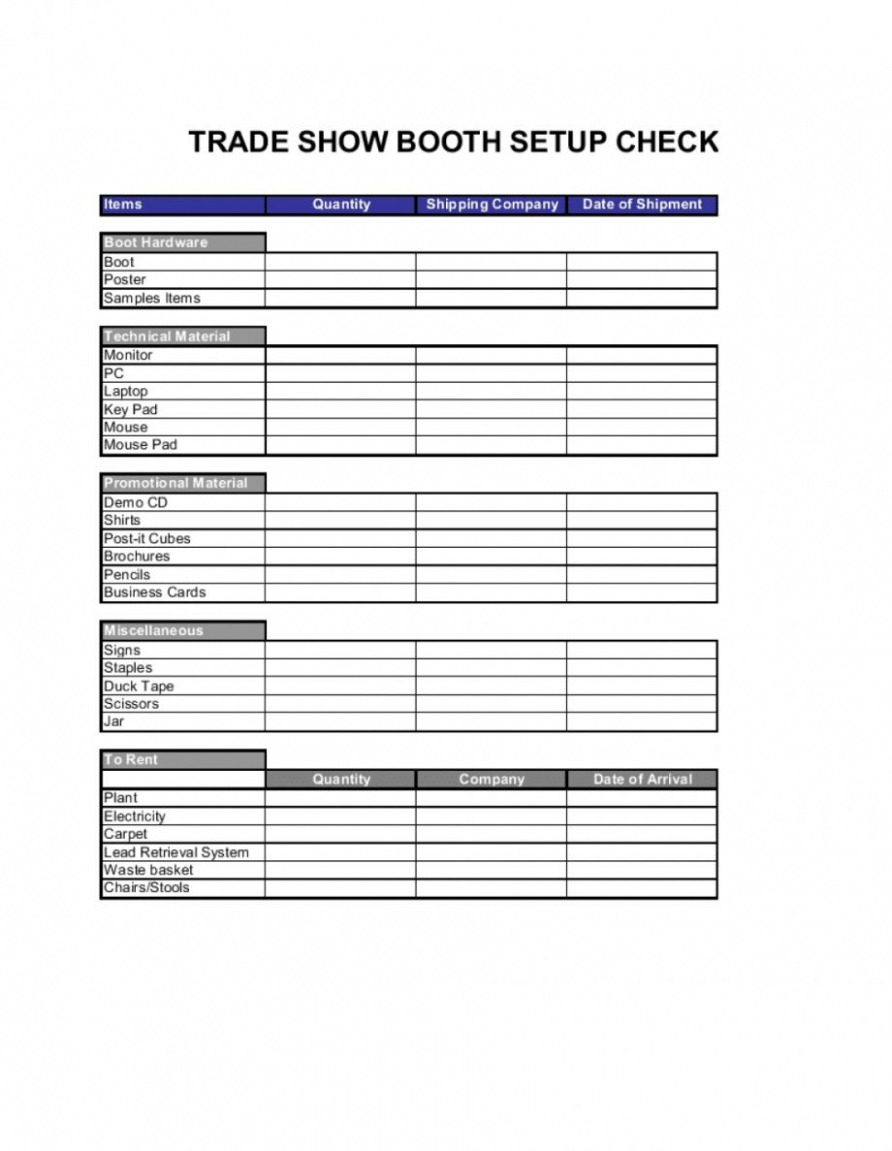  Trade Show Booth Schedule Template Word