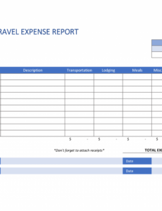 Printable Travel Expense Invoice Template Word