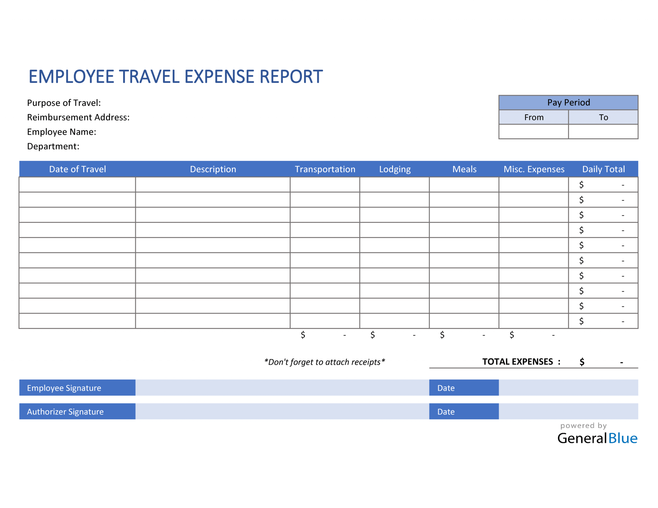 Editable Travel Expense Invoice Template Excel