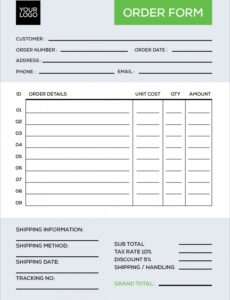 Printable Web Design Order Form Template PPT