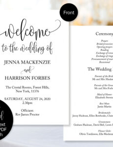 Editable Wedding Ceremony Order Service Template CSV