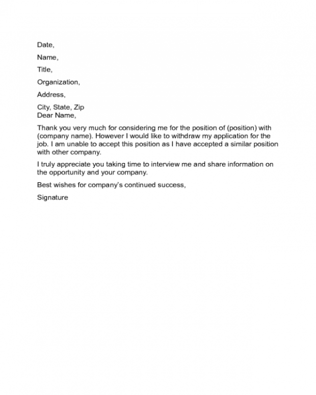 Editable Withdraw Offer Of Employment Letter Template Excel