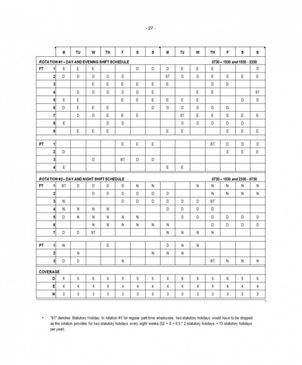  40 Hour Work Week Schedule Template PPT