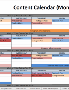 Editable Advertising Media Schedule Template Excel