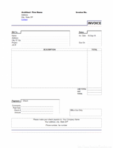 Editable Architect Invoice Template PPT