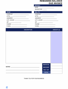 Printable Balance Due Invoice Template Doc