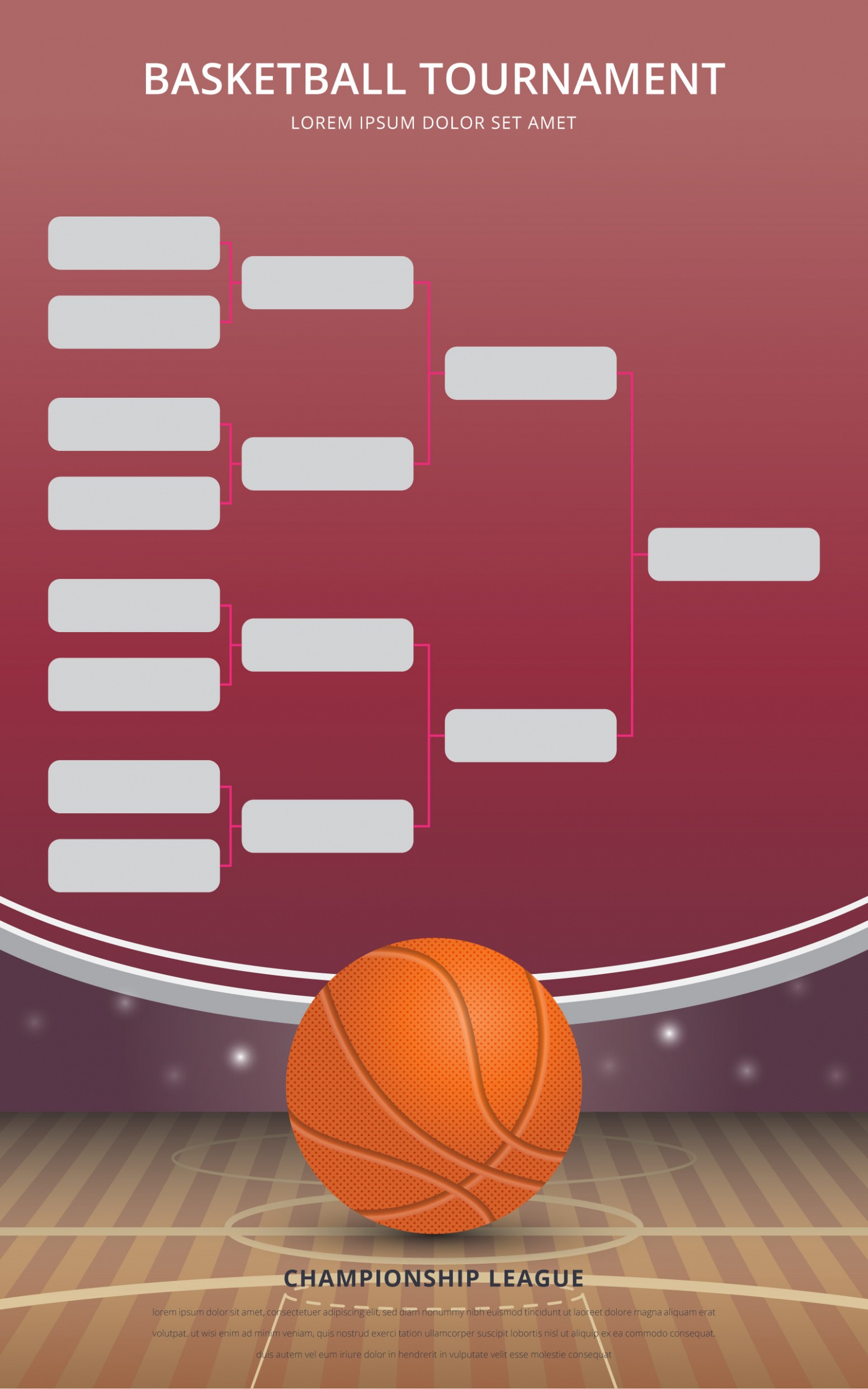 Editable Basketball League Schedule Template PPT