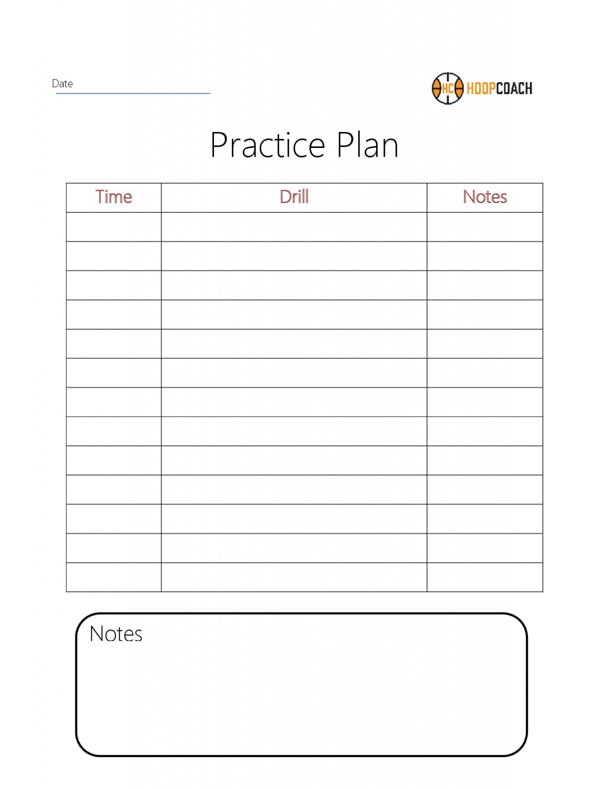  Basketball Practice Schedule Template PPT