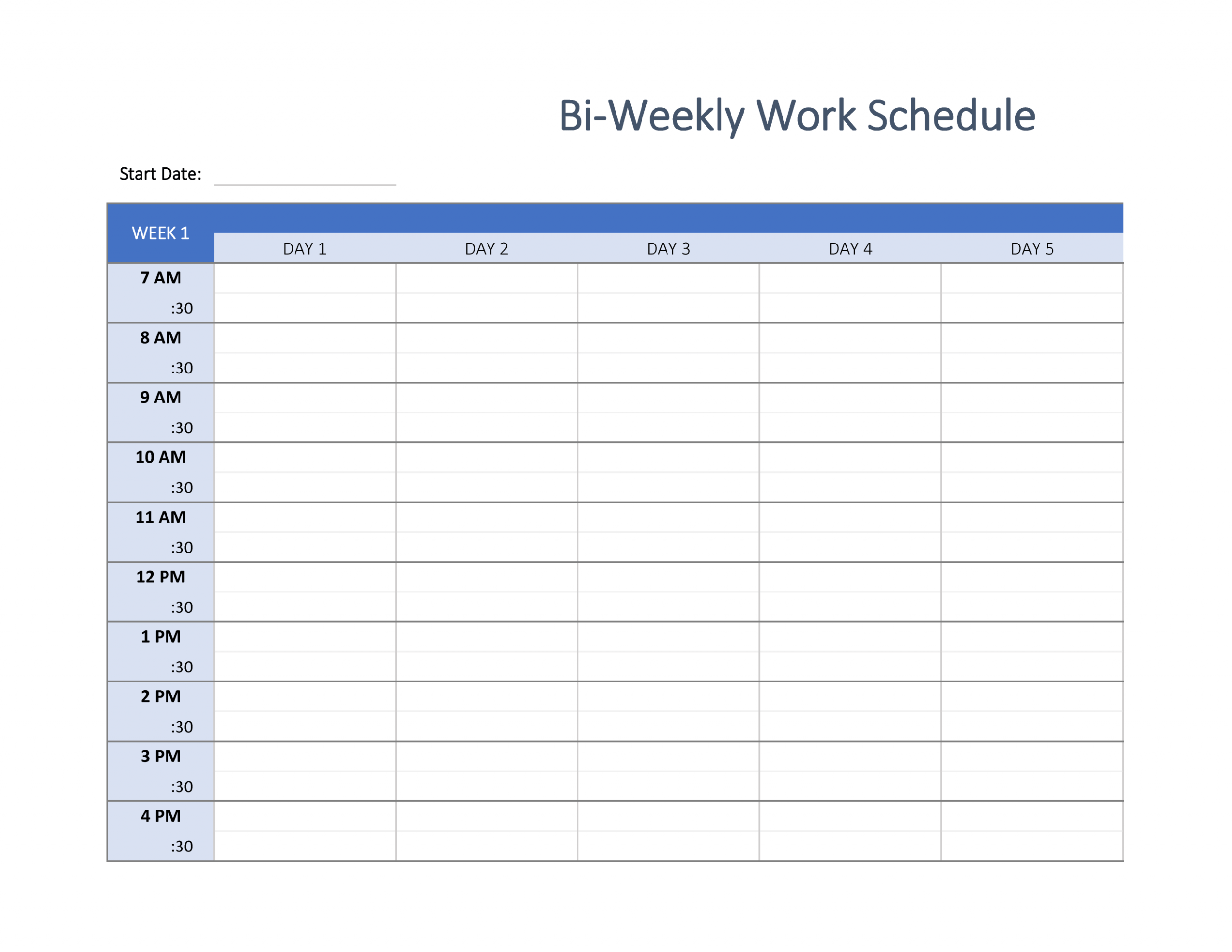 Free Bi Weekly Employee Schedule Template Sample