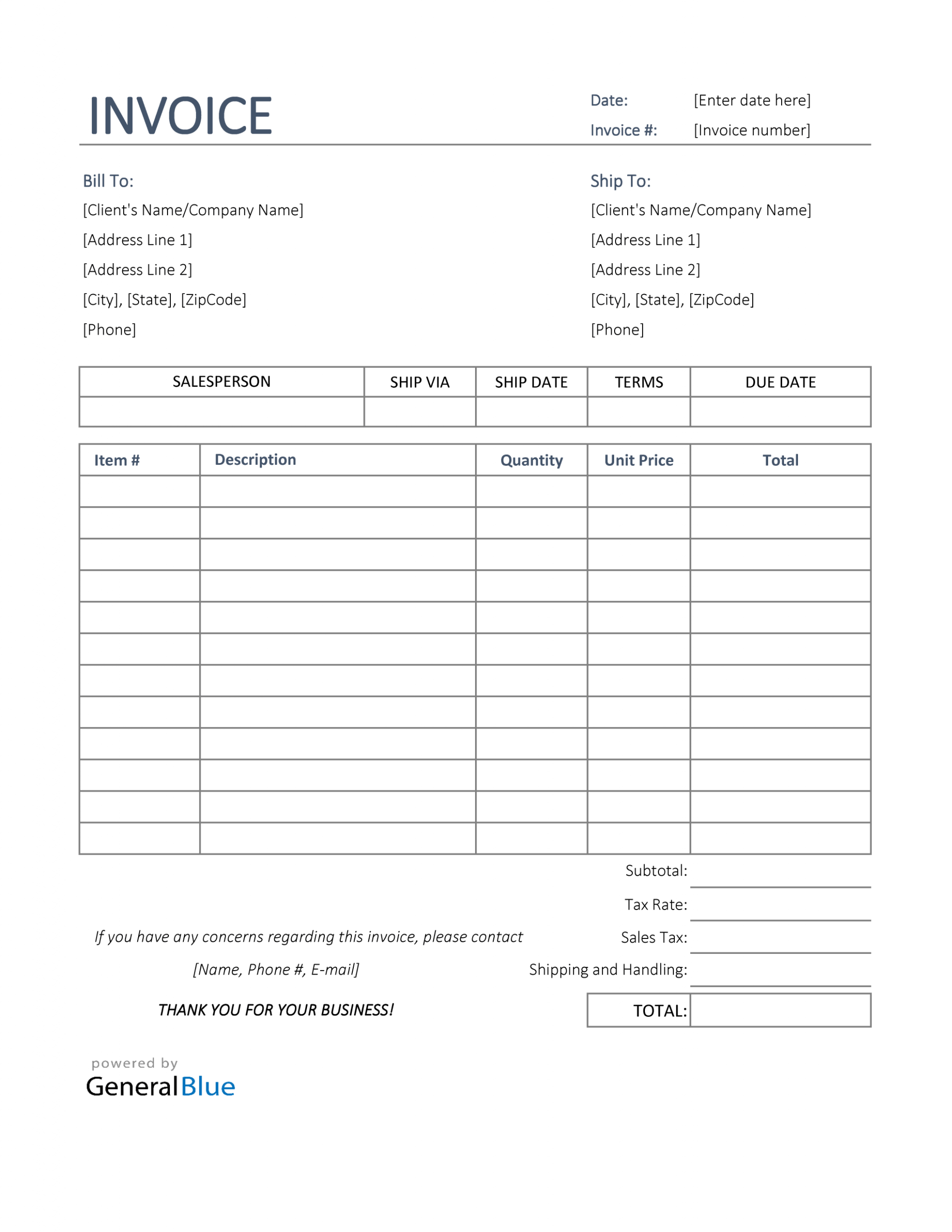 Sample Bill Of Sale Invoice Template PPT