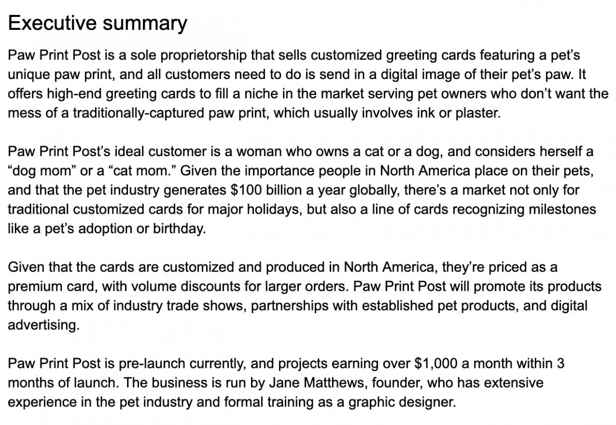 Business Plan Summary Template Word Business Plan Summary Template Word